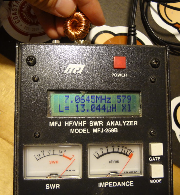 Random inductor on the MFJ 259B