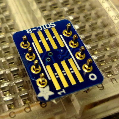 SOIC-8 breakout board on header pins