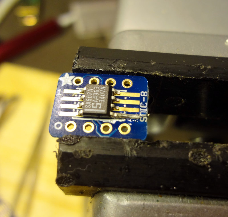 Soldering an SA602 to the breakout board