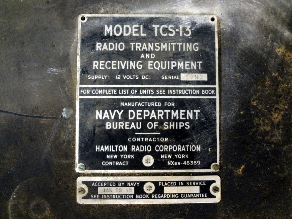 TCS-13 radio transmitting and receiving equipment