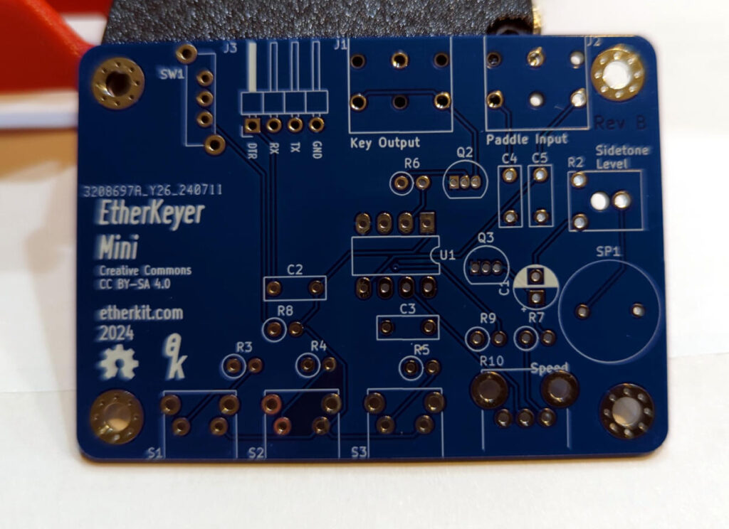 Etherkit EtherKeyer Mini printed circuit board